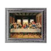 10 1/2" x 12 1/2" Grey Oak Finish Frame with an 8" x 10" The Last Supper Print