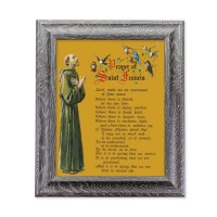 10 1/2" x 12 1/2" Grey Oak Finish Frame with an 8" x 10" Prayer of Saint Francis Print