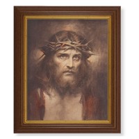 10 1/2" x 12 1/2" Walnut Finish Beveled Frame with 8" x 10" Chambers: Ecce Homo Textured Art