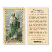 Thanksgiving Novena - St Jude Laminated Holy Card. Inc. of 25