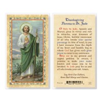 25pk - Thanksgiving Novena - Saint Jude Gold Stamped Laminated Holy Card  Pk 25
