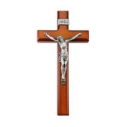 11" Two Tone Cross with Fine Pewter Corpus