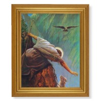 10" x 12" Gold Leaf Finish Beveled Frame with 8" x 10" The Lost Sheep Textured Art