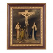 11 1/2" x 13 1/2" Cherry Frame with Gold Trim with an 8" x 10" Chambers: Crucifixion Print