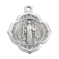 25pk - 3/4" Saint Benedict Oxidized Medal   sold in inc of 25