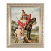 10" x 12" Ornate Silver Frame with a St. Martin of Tours Print