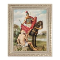 10" x 12" Ornate Silver Frame with a St. Martin of Tours Print