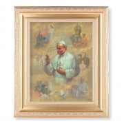 10 1/4" x 12 1/4" Satin Gold Frame with an 8" x 10" Saint John Paul II Print