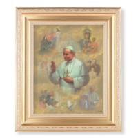 10 1/4" x 12 1/4" Satin Gold Frame with an 8" x 10" Saint John Paul II Print