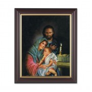 10" x 12" Walnut Frame with Gold Inside Lip and a 8" x 10" Holy Family Print