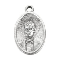25pk - 1" Oval Oxidized Saint Dominic Savio Our Lady of the Rosary Medal  sold in inc of 25