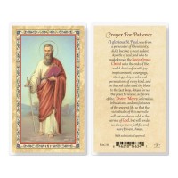 25pk - Saint Paul - Prayer For Patience Gold Stamped Laminated Holy Card  Pk 25