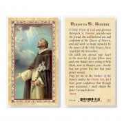 25pk - Prayer To Saint Dominic  Gold Stamped Laminated Holy Card  Pk 25