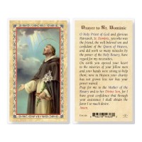 25pk - Prayer To Saint Dominic  Gold Stamped Laminated Holy Card  Pk 25