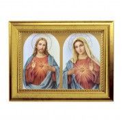 6 3/4" X 8 3/4" Gold Leaf Finish Frame with 5" X 7" Sacred Hearts Textured Art