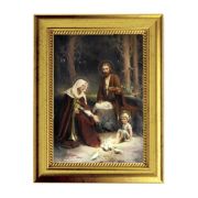 6 3/4" X 8 3/4" Gold Leaf Finish Frame with 5" X 7" The Holy Family Textured Art