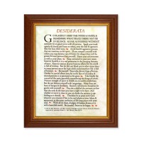 10 1/2" x 12 1/2" Walnut Finish Beveled Frame with 8" x 10" Desiderata Textured Art