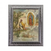 8" X 10" Our Lady Of Guadalupe With Juan Diego Print in 10.5" X 12.5" Grey Oak Finish Frame
