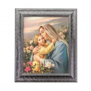 8"x10" Madonna and Child Print in 10.5" x 12.5"Grey Oak Finish Frame