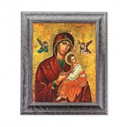 8"X10" Our Lady of Passion Print in 10.5" X 12.5" Grey Oak Finish Frame
