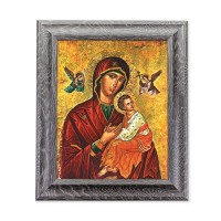 8"X10" Our Lady of Passion Print in 10.5" X 12.5" Grey Oak Finish Frame