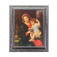 8"X10" Madonna of the Grapes Print in 10.5" X 12.5" Grey Oak Finish Frame