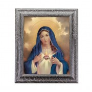 8"X10" Immaculate Heart of Mary Print in 10.5" X 12.5" Grey Oak Finish Frame