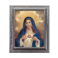 8"X10" Immaculate Heart of Mary Print in 10.5" X 12.5" Grey Oak Finish Frame