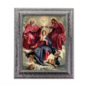 8" X 10" Crowning of Mary Print in an 10.5" X 12.5" Grey Oak Finish Frame