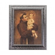 8" X 10" St Anthony with Jesus Print in an 10.5" X 12.5" Grey Oak Finish Frame