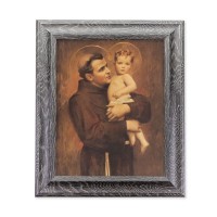 8" X 10" St Anthony with Jesus Print in an 10.5" X 12.5" Grey Oak Finish Frame