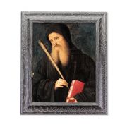 10 1/2" x 12 1/2" Grey Oak Finish Frame with an 8" x 10" Saint Benedict Print