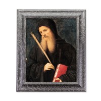 10 1/2" x 12 1/2" Grey Oak Finish Frame with an 8" x 10" Saint Benedict Print