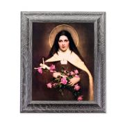 10 1/2" x 12 1/2" Grey Oak Finish Frame with an 8" x 10" Saint Therese Print