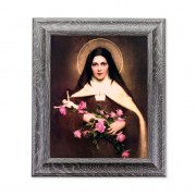 10 1/2" x 12 1/2" Grey Oak Finish Frame with an 8" x 10" Saint Therese Print 10 1/2" x 12 1/2" Grey Oak Finish Frame with an 8" x 10" Saint Therese Print
