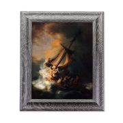 10 1/2" x 12 1/2" Grey Oak Finish Frame with an 8" x 10" Rembrandt: The Storm in the Sea of Galilee Print