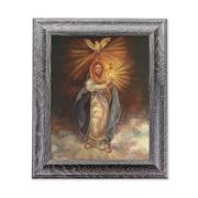 10 1/2" x 12 1/2" Grey Oak Finish Frame with an 8" x 10" Mary with Monstrance Print