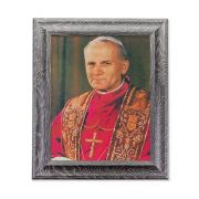 10 1/2" x 12 1/2" Grey Oak Finish Frame with an 8" x 10" Pope John Paul II Print