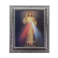 10 1/2" x 12 1/2" Grey Oak Finish Frame with an 8" x 10" Divine Mercy Print