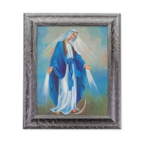 10 1/2" x 12 1/2" Grey Oak Finish Frame with an 8" x 10" Our Lady of Grace Print