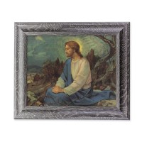 10 1/2" x 12 1/2" Grey Oak Finish Frame with an 8" x 10" Meditation in the Garden Print