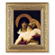 12 1/2" x 14 1/2" Ornate Gold Leaf Antique Frame with 8" x 10" The Pieta Print