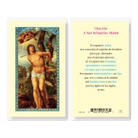 25pk - Oracion a San Sebastian, Martir laminated Holy Card Pk 25