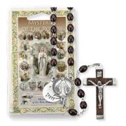 Brown Wood Bead Mysteries of the Rosary Specialty Rosary Boxed