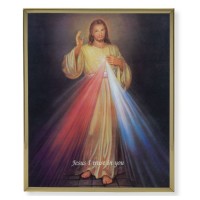 11" x 14" Gold Plaque Frame with a Divine Mercy Print