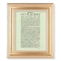 10 1/4" x 12 1/4" Satin Gold Frame with an 8" x 10" Go Placidly Print