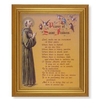 10" x 12" Gold Leaf Finish Beveled Frame with 8" x 10" Prayer of St. Francis Textured Art