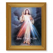 10" x 12" Gold Leaf Finish Beveled Frame with 8" x 10" Divine Mercy Textured Art