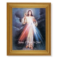 10" x 12" Gold Leaf Finish Beveled Frame with 8" x 10" Divine Mercy Textured Art