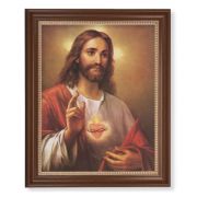 13 1/2" x 16 9/16" Walnut Finished Frame with 11" x 14" LaFuente: Sacred Heart of Jesus Textured Art